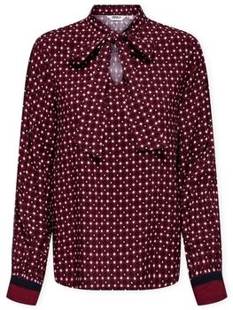 Blúzka Only  Veda Border Shirt - Zinfandel