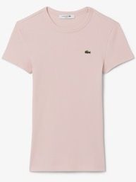 Tričká s krátkym rukávom Lacoste  SLIM FIT RIBBED COTTON T-SHIRT