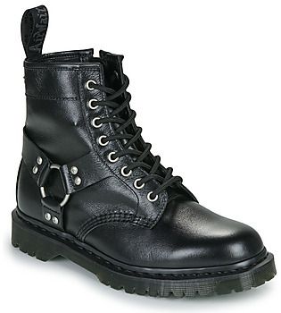 Polokozačky Dr. Martens  1460 Harness 8 Eye Boot Black Analine