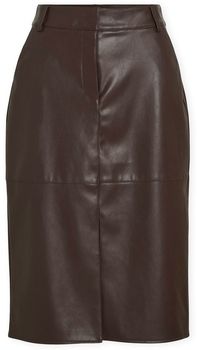 Sukňa Vila  Noos Dagmar Midi Skirt - Coffee Bean