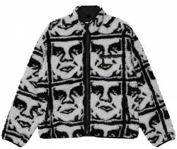 Flísové mikiny Obey  repeated icon sherpa jkt