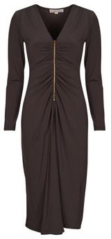 Dlhé šaty MICHAEL Michael Kors  ZIP LS CF RUCH MIDI DRS