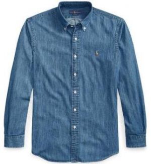 Košele s dlhým rukávom Polo Ralph Lauren  Custom Fit Denim Shirt - Navy