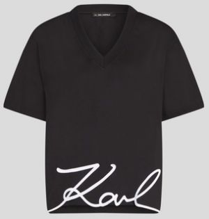 Tričká s krátkym rukávom Karl Lagerfeld  KARL SIGNATURE HEM V-NK TS