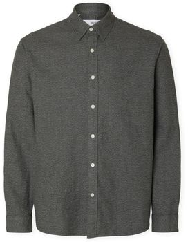 Košele s dlhým rukávom Selected  Noos Regnoah Shirt - Gray Flannel