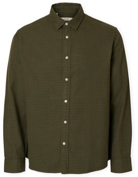 Košele s dlhým rukávom Selected  Noos Regnoah Shirt - Forest Green