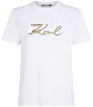 Tričká s krátkym rukávom Karl Lagerfeld  SIGNATURE SEQUINS T-SHIRT