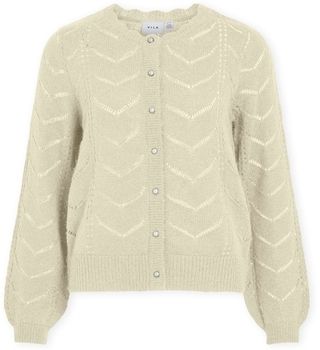 Vesty bez rukávov/Cardigany Vila  Cardigan Tuli L/S - Super Light Natural Melange
