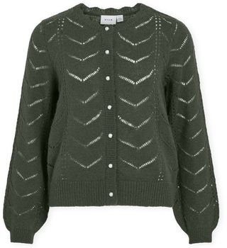Vesty bez rukávov/Cardigany Vila  Cardigan Tuli L/S  - Deep Depth