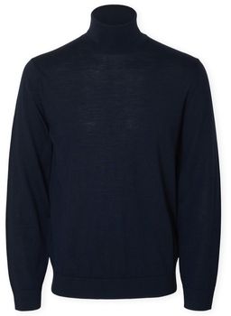Svetre Selected  Noos Tray Roll Neck Knit- Navy Blazer