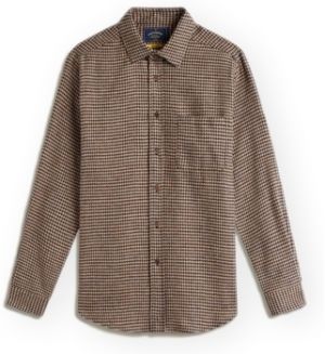 Košele s dlhým rukávom Portuguese Flannel  Abstract Pied Poule Shirt - Navy