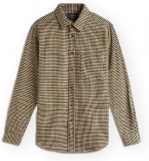 Košele s dlhým rukávom Portuguese Flannel  Abstract Pied Poule Shirt - Green
