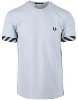 Tričká s krátkym rukávom Fred Perry  Striped Cuff T-Shirt Light Ice