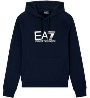 Mikiny Ea7 Emporio Armani  Visibility Cotton Hoodie Navy/White
