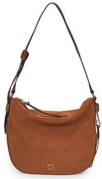 Tašky cez rameno Pinko  HOBO ZIP AROUND CLASSIC SUEDE + VITELLO SETA