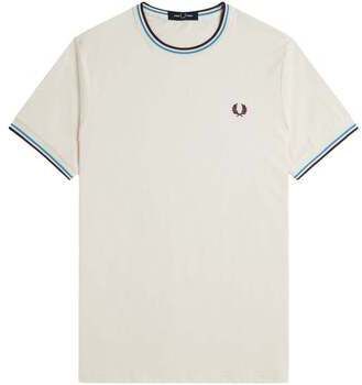 Tričká s krátkym rukávom Fred Perry  Twin Tipped T-Shirt Ecru/Court Blue/OxBlood