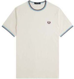 Tričká s krátkym rukávom Fred Perry  Twin Tipped T-Shirt Ecru/Court Blue/OxBlood