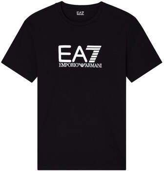 Tričká s krátkym rukávom Ea7 Emporio Armani  Visibility Cotton Stretch T-Shirt Black