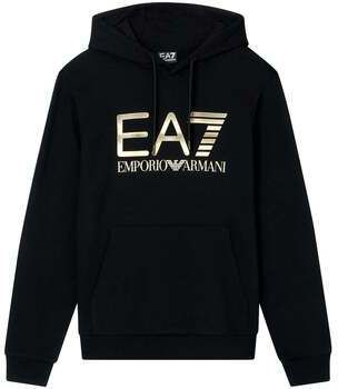 Mikiny Ea7 Emporio Armani  Logo Series Cotton Hoodie Black/Gold