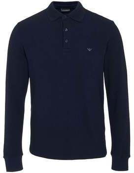 Mikiny Emporio Armani  Lounge Pique Polo Sweatshirt Navy