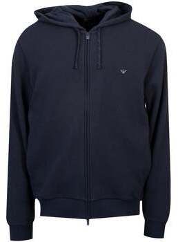 Mikiny Emporio Armani  Lounge Pique Zip Hoodie Navy