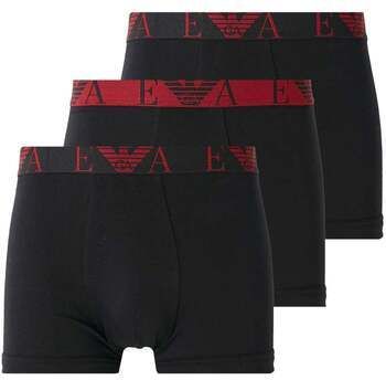 Boxerky Emporio Armani  Stretch Cotton Logo 3 Pack Trunks Black/Red