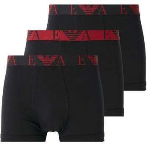 Boxerky Emporio Armani  Stretch Cotton Logo 3 Pack Trunks Black/Red