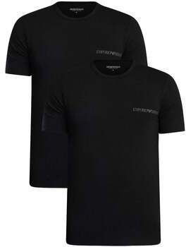 Tričká s krátkym rukávom Emporio Armani  Lounge 2 Pack Stretch Cotton T-Shirt Black/Black