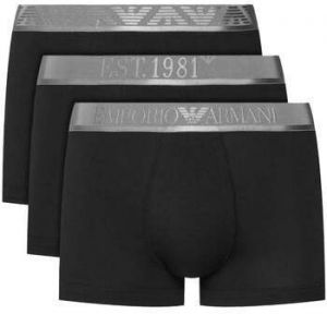 Boxerky Emporio Armani  Stretch Cotton Logo 3 Pack Trunks Black/Silver