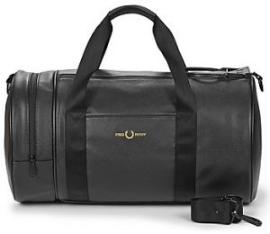 Športové tašky Fred Perry  SCOTCHGRAIN LEATHER BARREL BAG