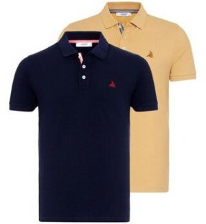 Polokošele s krátkym rukávom By Diess Collection  BY23FSBNG01-2Pack_Navy-Sand