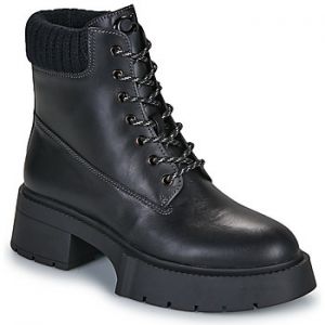 Polokozačky Coach  LEAH PLATFORM LEATHER LACE-UP BOOTIE
