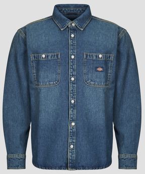 Košele s dlhým rukávom Dickies  MECHANIC DENIM SHIRT LS KHAKI TINTED BLUE