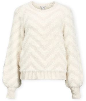 Svetre Object  Noos Hollow Knit - White Sand/Morel