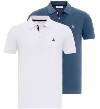 Polokošele s krátkym rukávom By Diess Collection  BY23FSBNG01-2Pack_White-Indigo