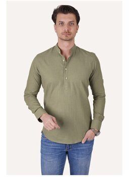 Košele s dlhým rukávom Etikmen  77_Khaki-Green