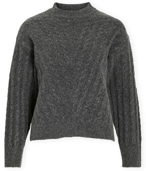 Svetre Vila  Relli Highneck Knit - Dark Grey Melange