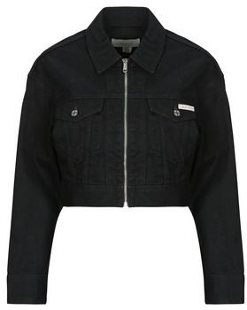 Džínsové bundy Calvin Klein Jeans  DENIM CROPPED JACKET SOFT BLACK