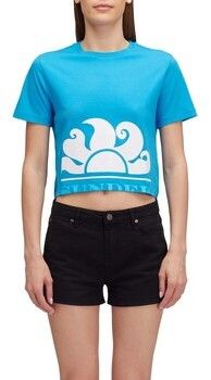 Tričká s krátkym rukávom Sundek  Cropped T-Shirt With Maxi Logo Print