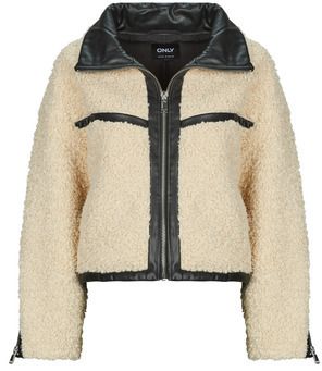 Dámske oblečenie - Dámske kabáty, vetrovky a vesty - Béžová - Kabáty Only  ONLPATTI LIFE TEDDY SHORT Kabáty Only  ONLPATTI LIFE TEDDY SHORT