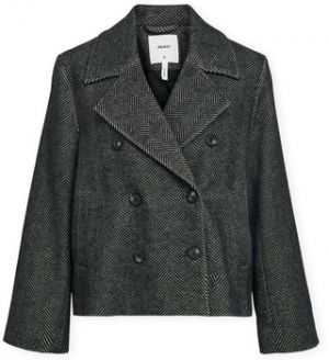 Kabáty Object  Noos Keily Short Jacket - Medium Grey Melange/Black