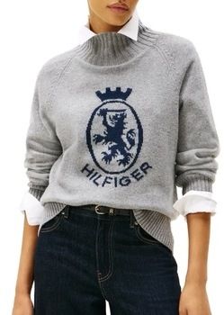 Mikiny Tommy Hilfiger  WOOL BLEND GRAPHIC MOCK-