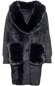 Kabáty Ayfee  GIACCA MAGLIERIA LUNGA CON TASCHE CAM25278