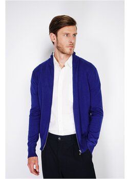 Vesty bez rukávov/Cardigany Le Cachemire Français  CF-126_BLEU_NUIT