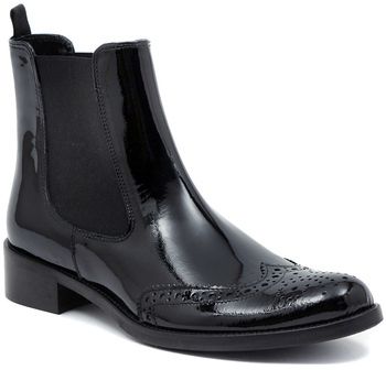 Čižmičky Momenti  TRONCHETTO INGLESE NERO VERNICE