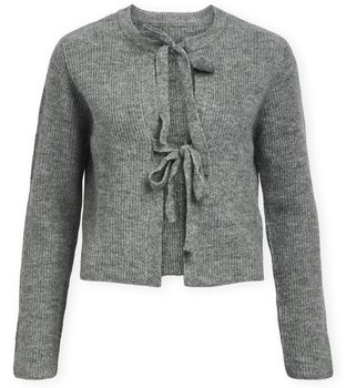 Vesty bez rukávov/Cardigany Object  Noos Parvi Cardigan - Medium Grey Melange