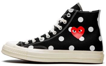 Módne tenisky Comme Des Garcons  Converse  Play à Pois Noir Haute