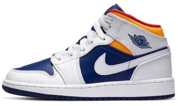Módne tenisky Nike  1 Mid White Laser Orange Deep Royal Blue