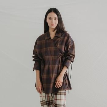 Blúzka Mirakaya  Wrap Shirt - Xadrez