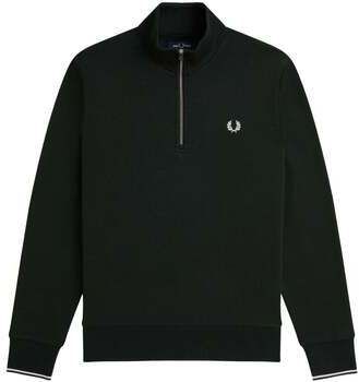 Mikiny Fred Perry  Half Zip Sweatshirt Night Green/Snow White